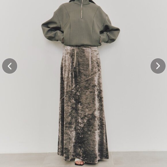 Velour Zip Panel Skirt - Picture 5 of 13